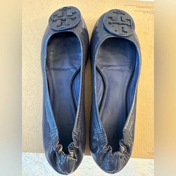 Tory Burch Reva Blue Leather Ballerina Flats Size: 9 - Picture 9 of 11